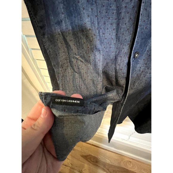 Hugo Boss Cotton Cashmere Polka Dot Long Sleeve Button Up Shirt - Size XL - Picture 4 of 6